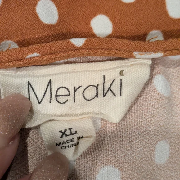 ✨ Meraki Polka Dot Cowl Neck Tie Tank Top – Size XL ✨ - Picture 5 of 9